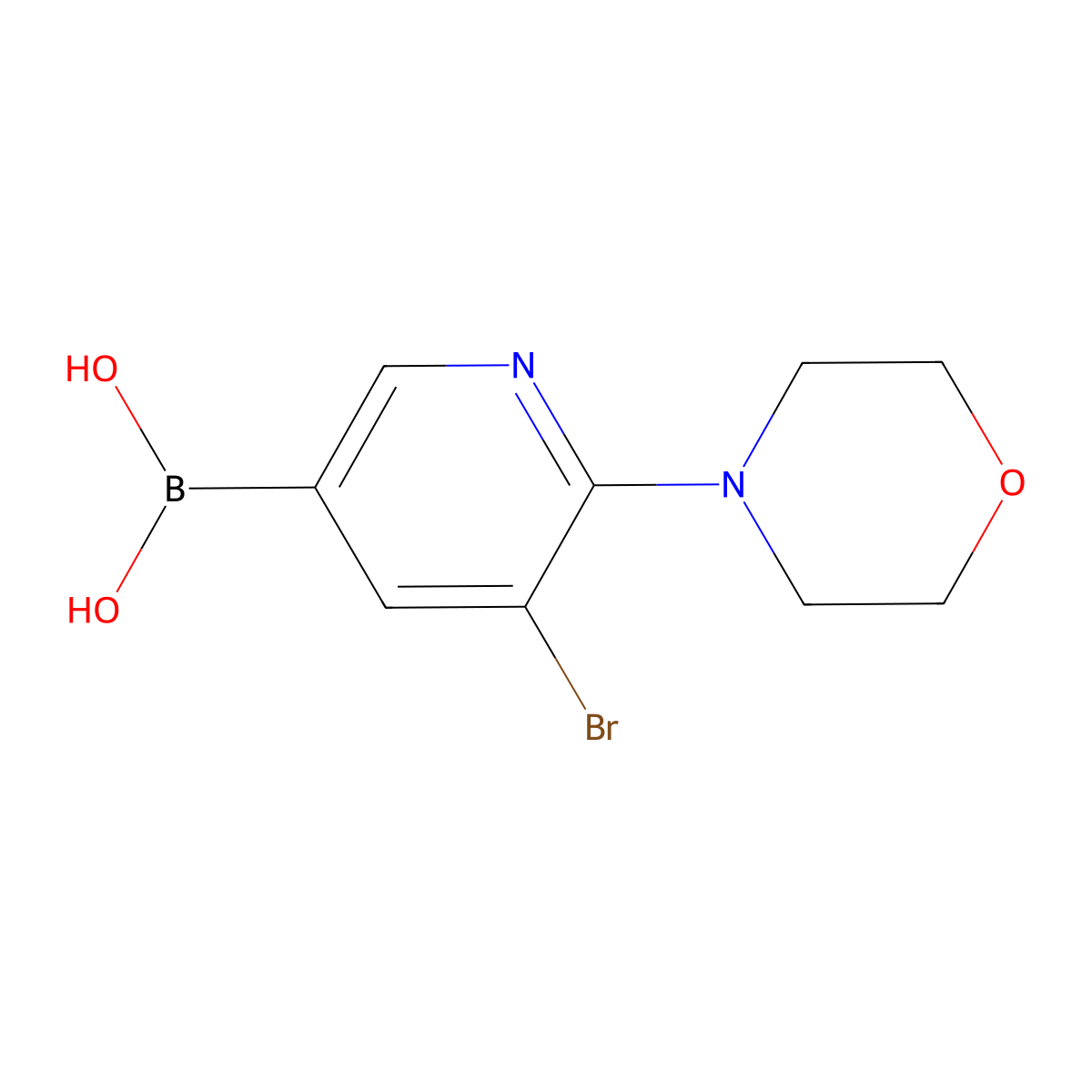 (5-Bromo-6-morpholinopyridin-3-yl)boronic acid molecular structure, CAS 2225177-90-0