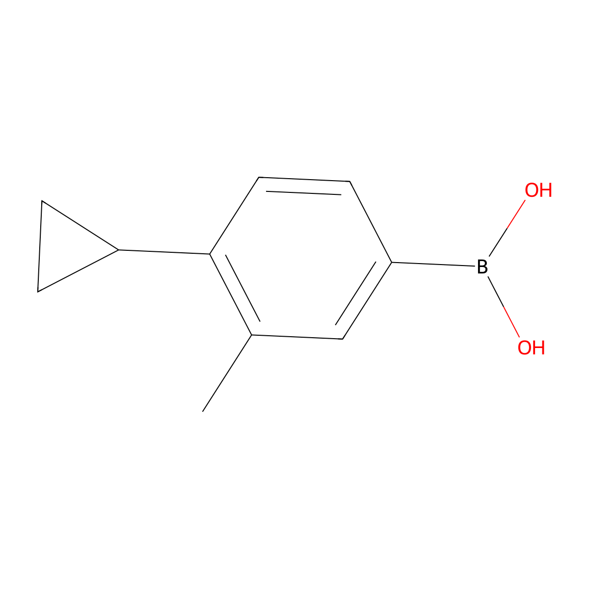 (4-Cyclopropyl-3-methylphenyl)boronic acid molecular structure, CAS 2225177-95-5
