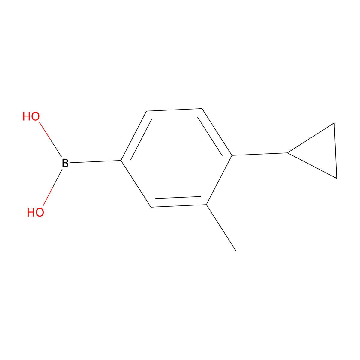 (4-Cyclopropyl-3-methylphenyl)boronic acid molecular structure, CAS 2225177-95-5