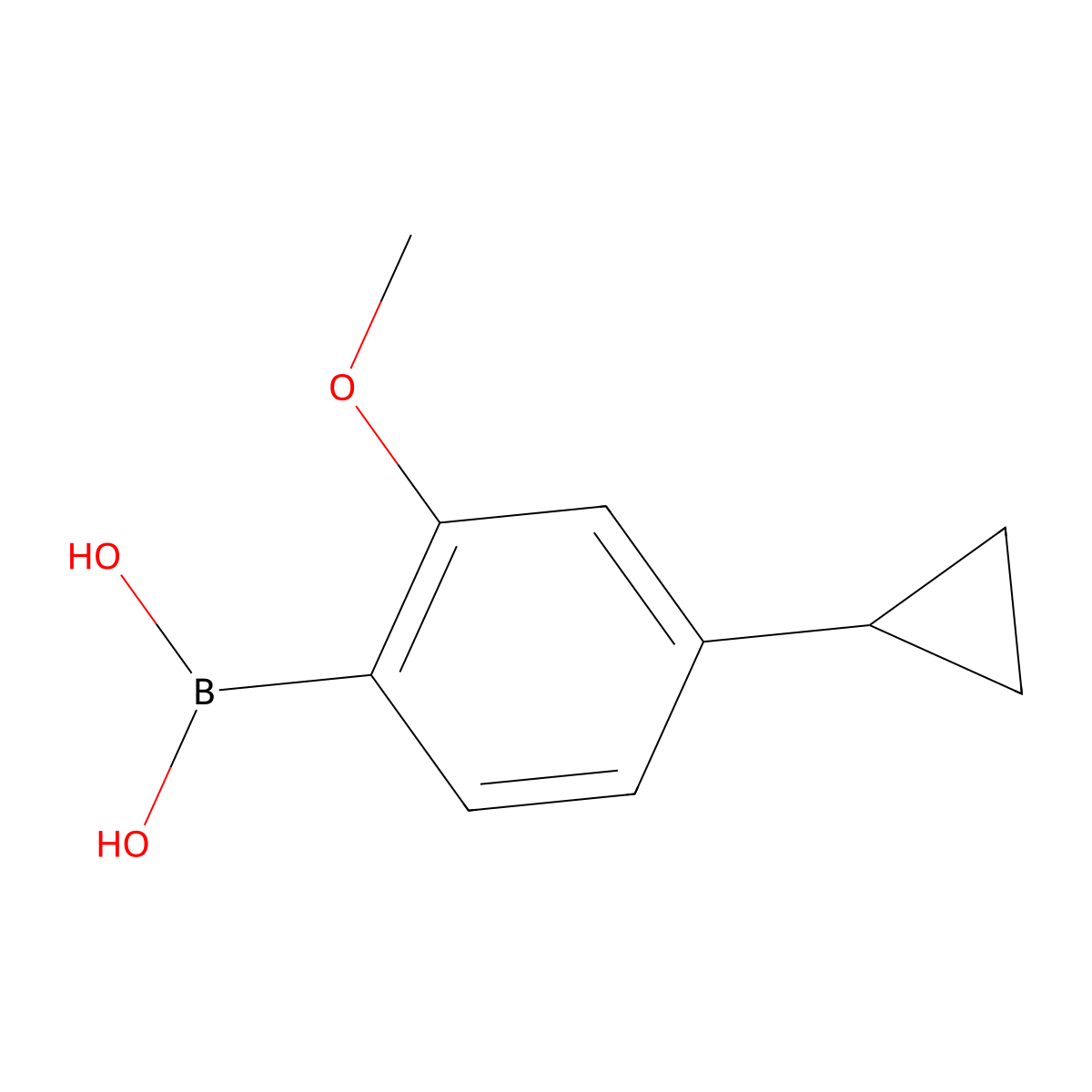 (4-Cyclopropyl-2-methoxyphenyl)boronic acid molecular structure, CAS 2225177-96-6