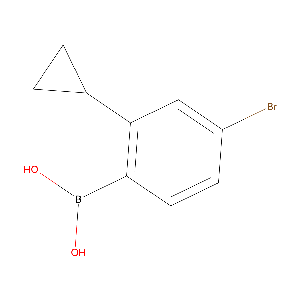 (4-Bromo-2-cyclopropylphenyl)boronic acid molecular structure, CAS 2225178-01-6