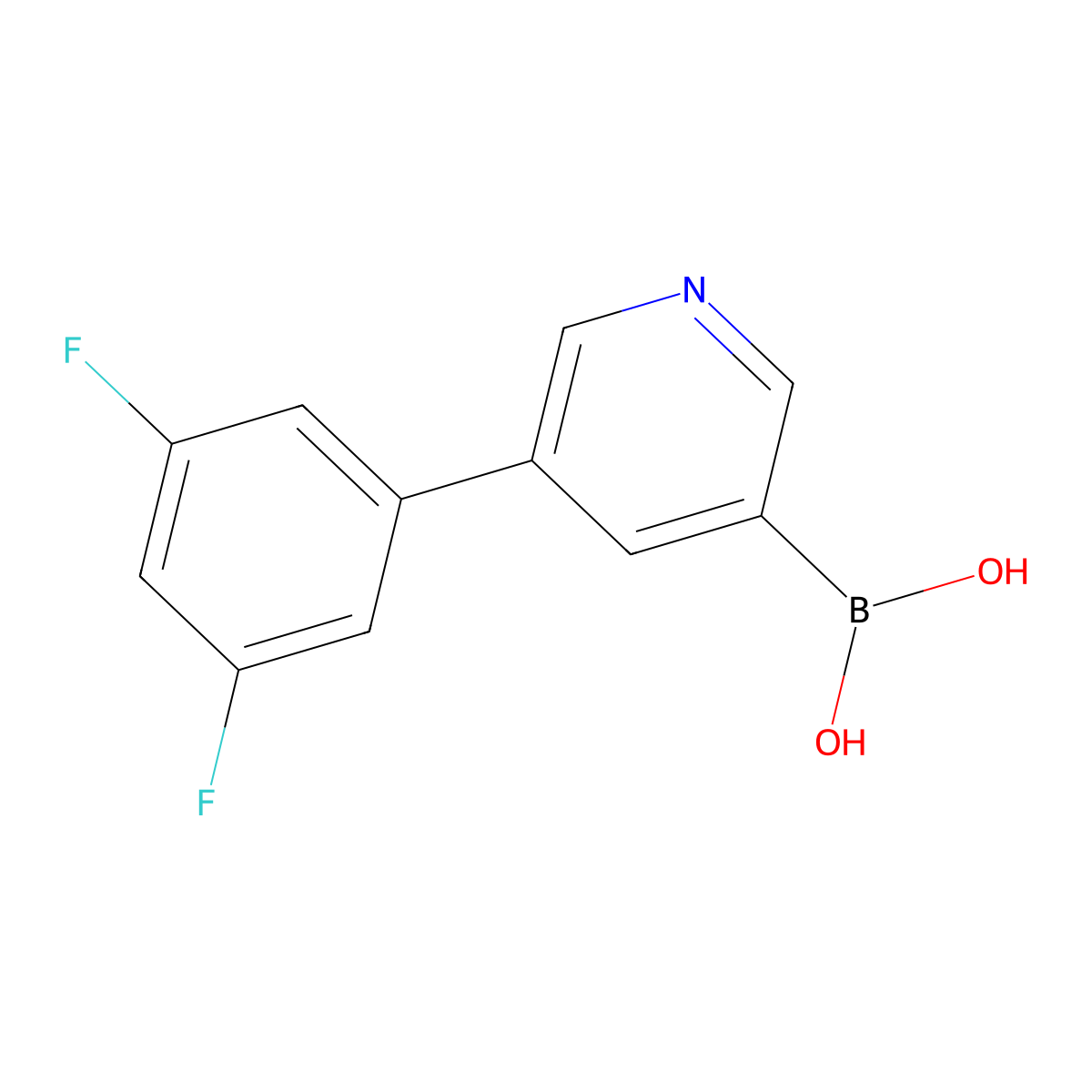 5-(3, 5-Difluorophenyl)pyridine-3-boronic acid molecular structure, CAS 2225178-06-1