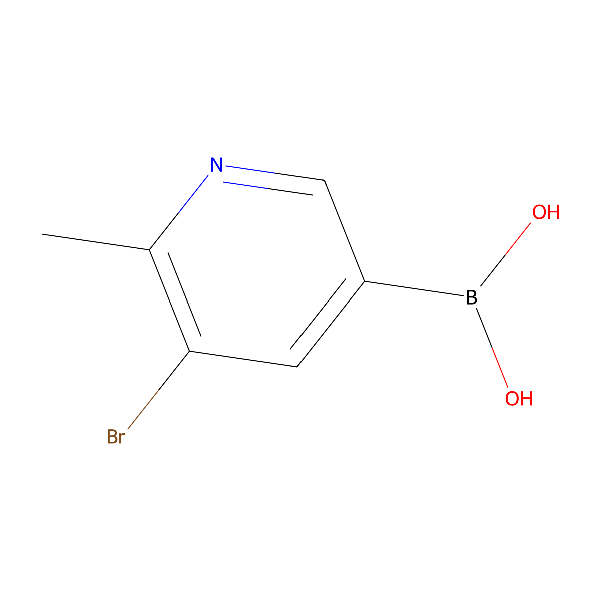 (5-Bromo-6-methylpyridin-3-yl)boronic acid molecular structure, CAS 2225178-09-4