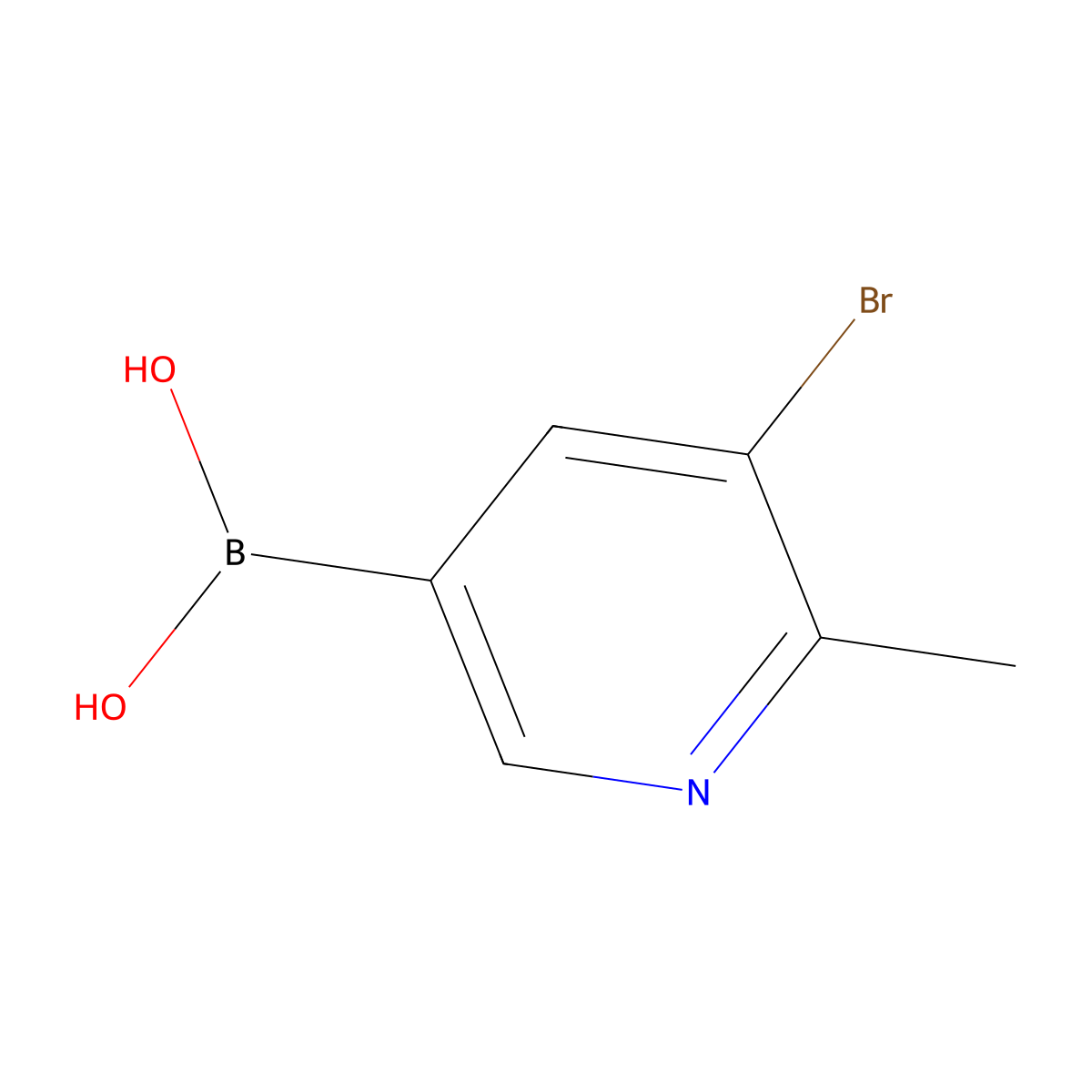 (5-Bromo-6-methylpyridin-3-yl)boronic acid molecular structure, CAS 2225178-09-4