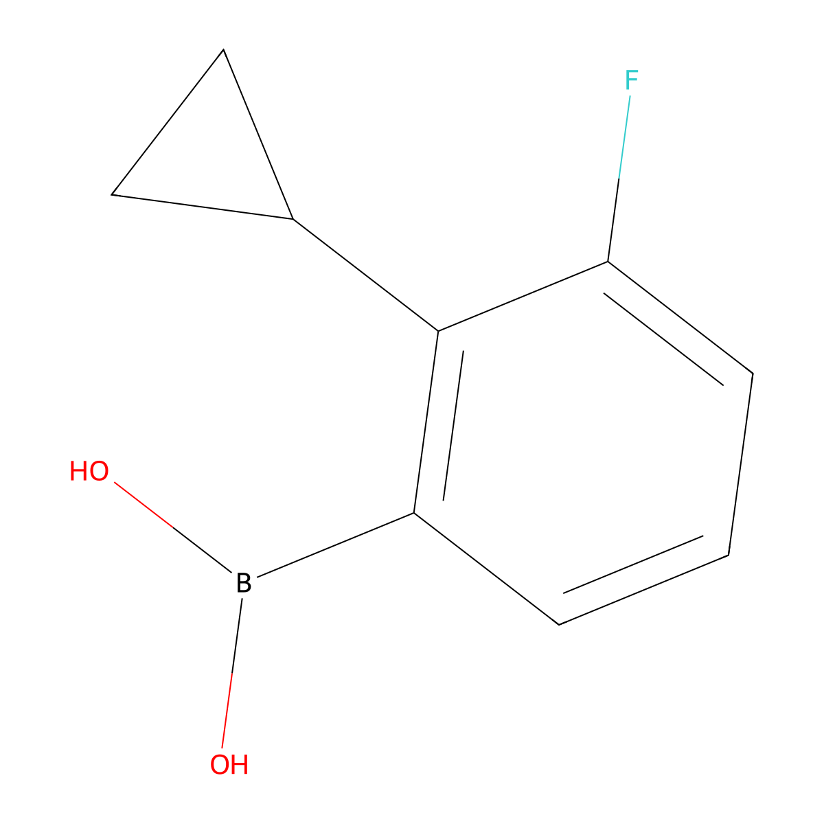 (2-Cyclopropyl-3-fluorophenyl)boronic acid molecular structure, CAS 2225178-10-7