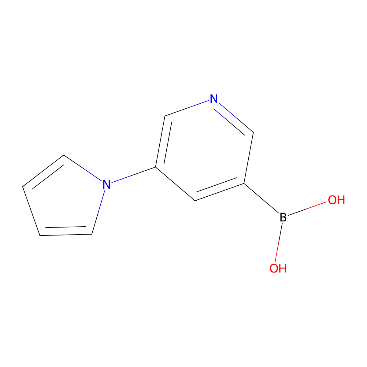5-(1H-Pyrrol-1-yl)pyridine-3-boronic acid molecular structure, CAS 2225178-11-8