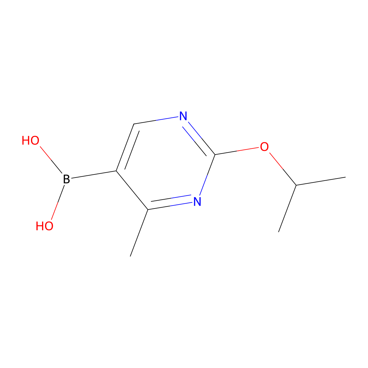 (2-Isopropoxy-4-methylpyrimidin-5-yl)boronic acid molecular structure, CAS 2225178-12-9