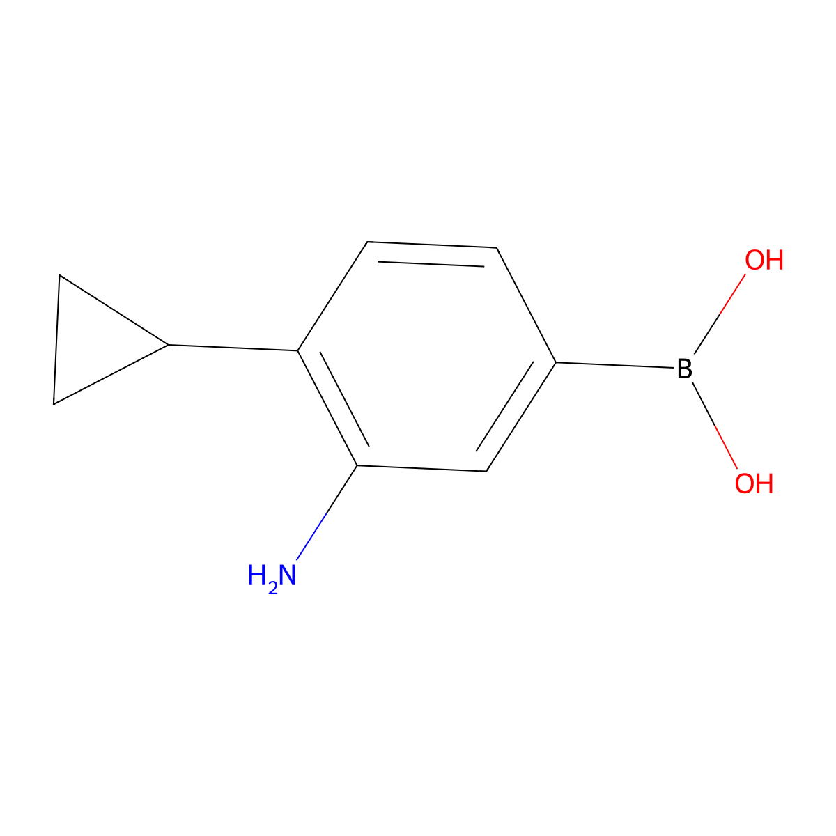 (3-Amino-4-cyclopropylphenyl)boronic acid molecular structure, CAS 2225178-13-0