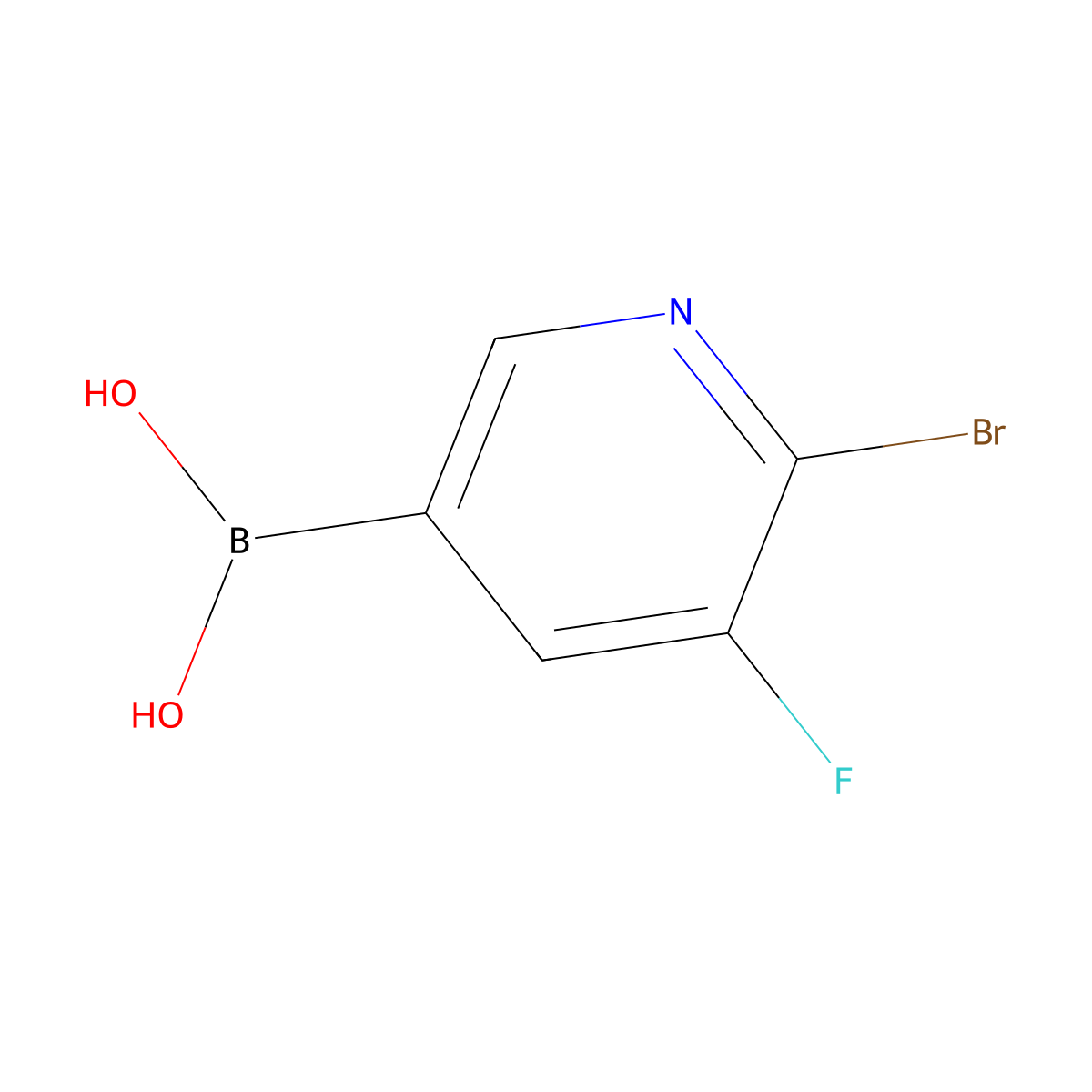 (6-Bromo-5-fluoropyridin-3-YL)boronic acid molecular structure, CAS 2225178-15-2