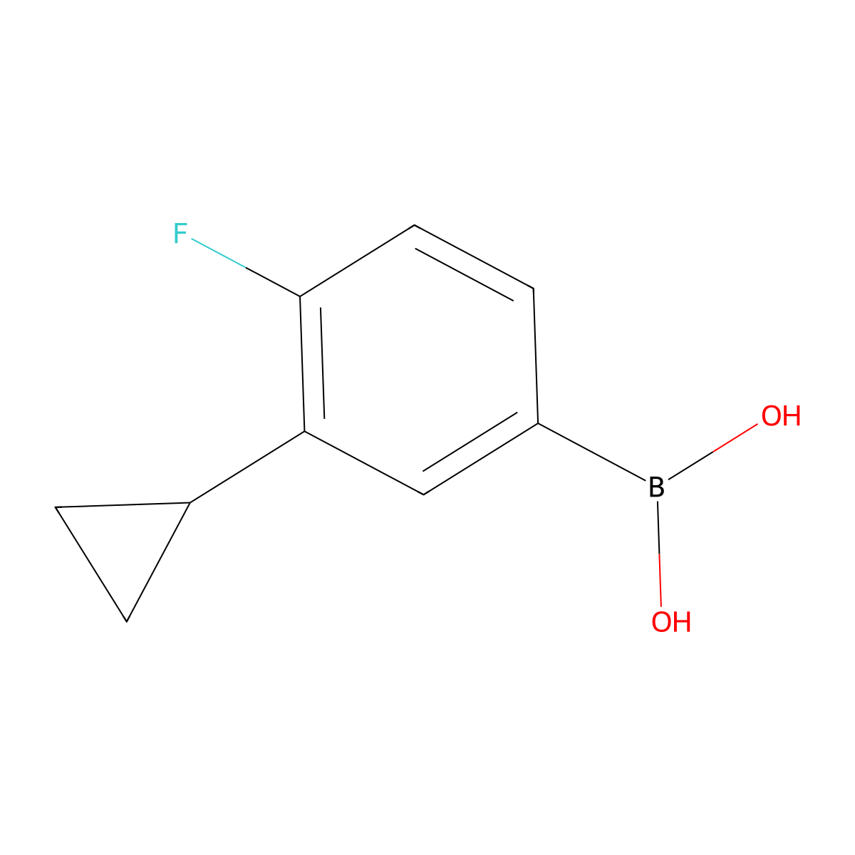 (3-Cyclopropyl-4-fluorophenyl)boronic acid molecular structure, CAS 2225178-16-3