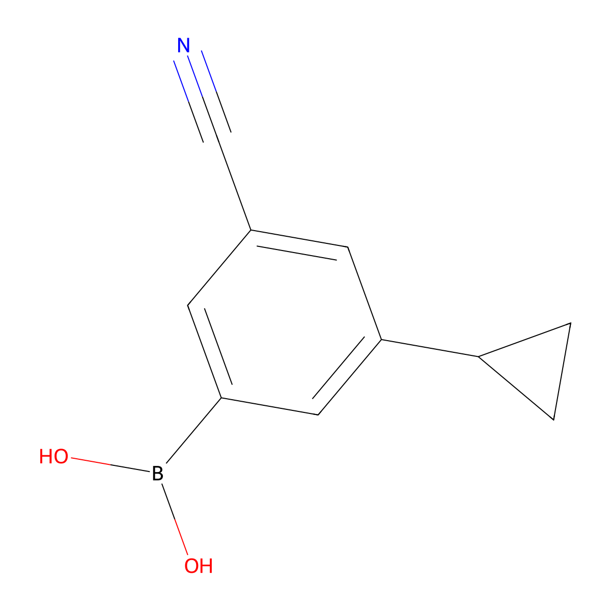 (3-Cyano-5-cyclopropylphenyl)boronic acid molecular structure, CAS 2225178-19-6