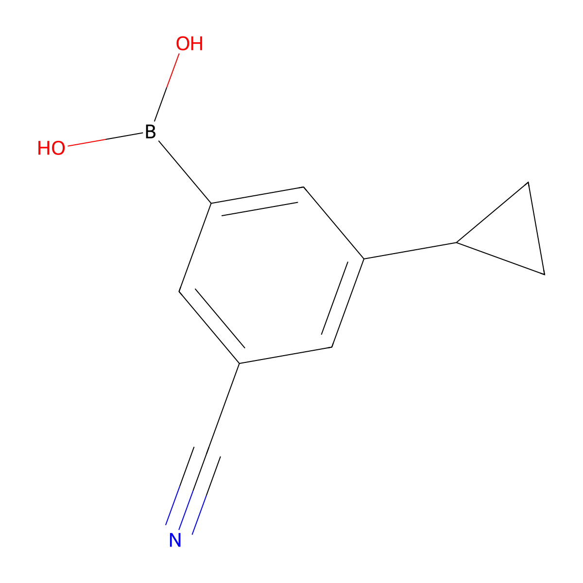 (3-Cyano-5-cyclopropylphenyl)boronic acid molecular structure, CAS 2225178-19-6