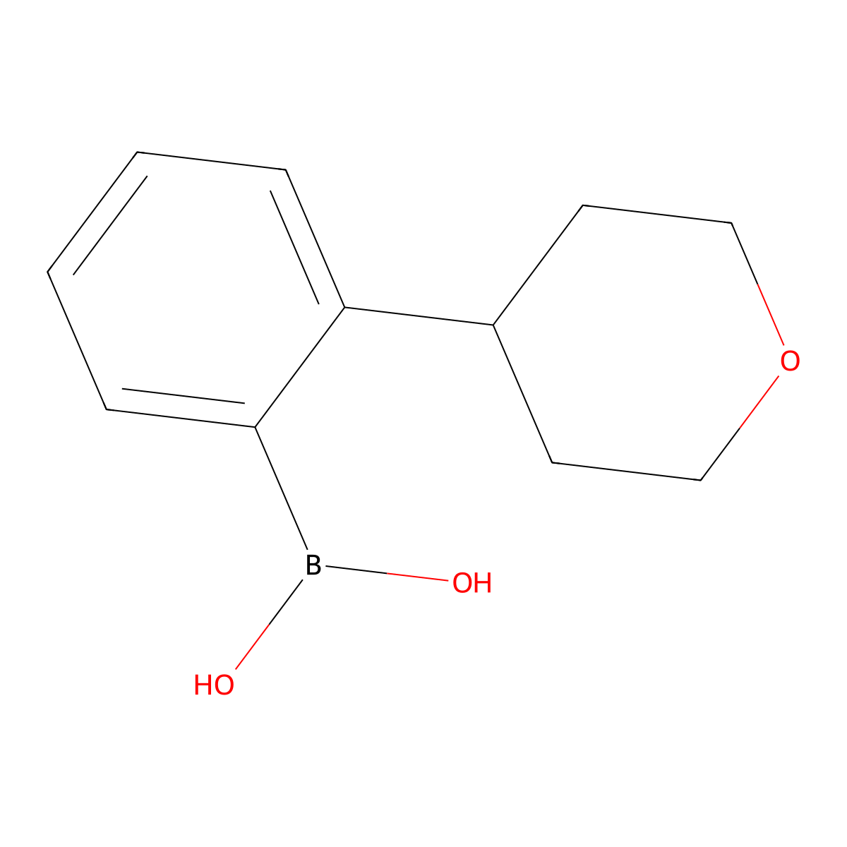 2-(Tetrahydro-2H-pyran-4-yl)phenylboronic acid molecular structure, CAS 2225178-22-1