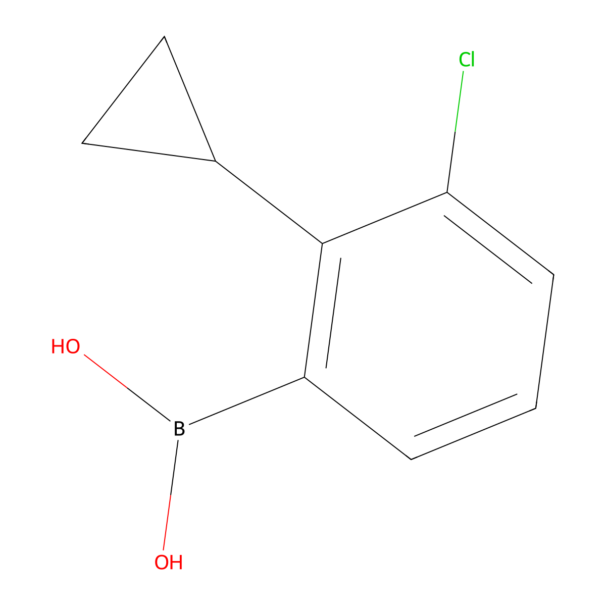 (3-Chloro-2-cyclopropylphenyl)boronic acid molecular structure, CAS 2225178-23-2