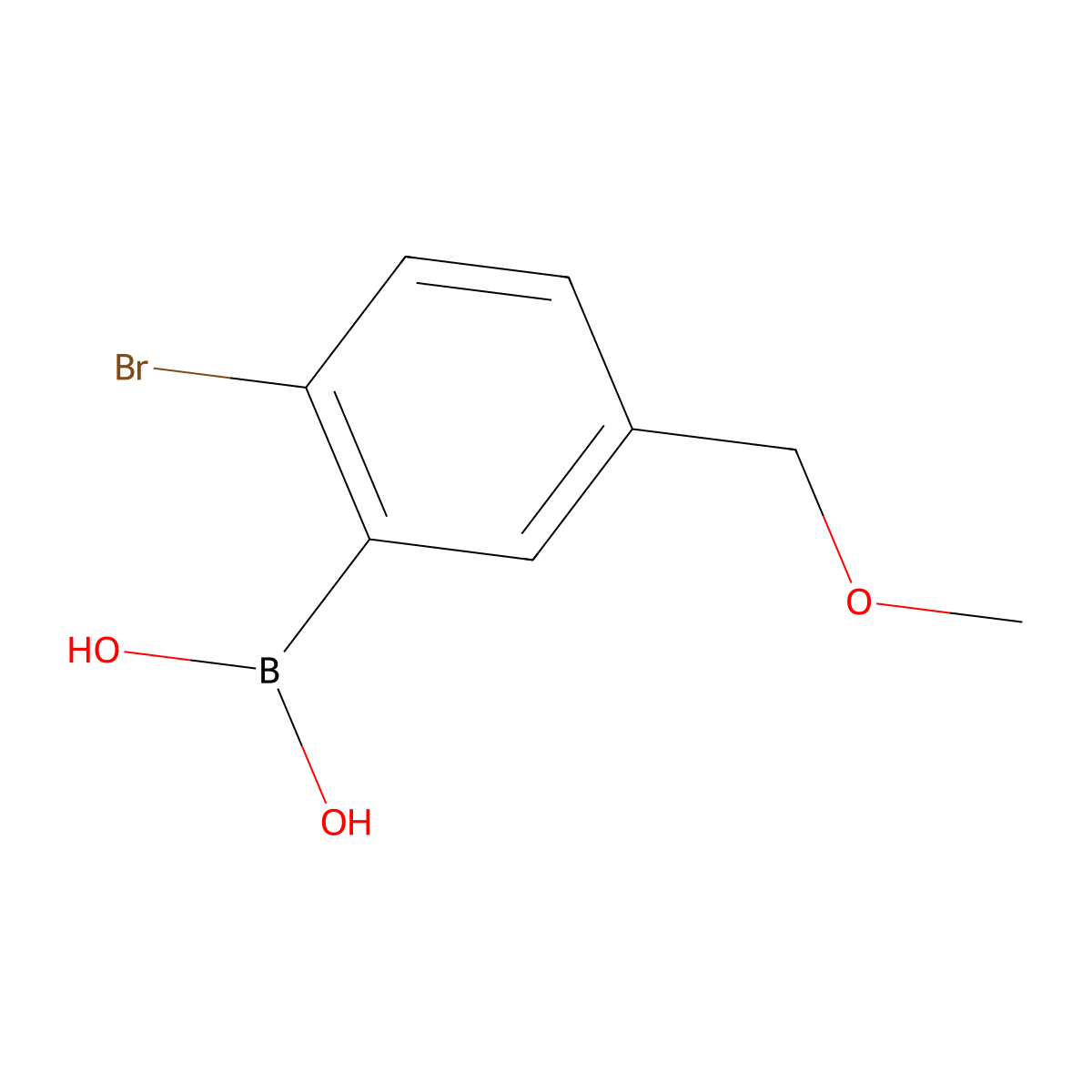 (2-Bromo-5-(methoxymethyl)phenyl)boronic acid molecular structure, CAS 2225178-27-6