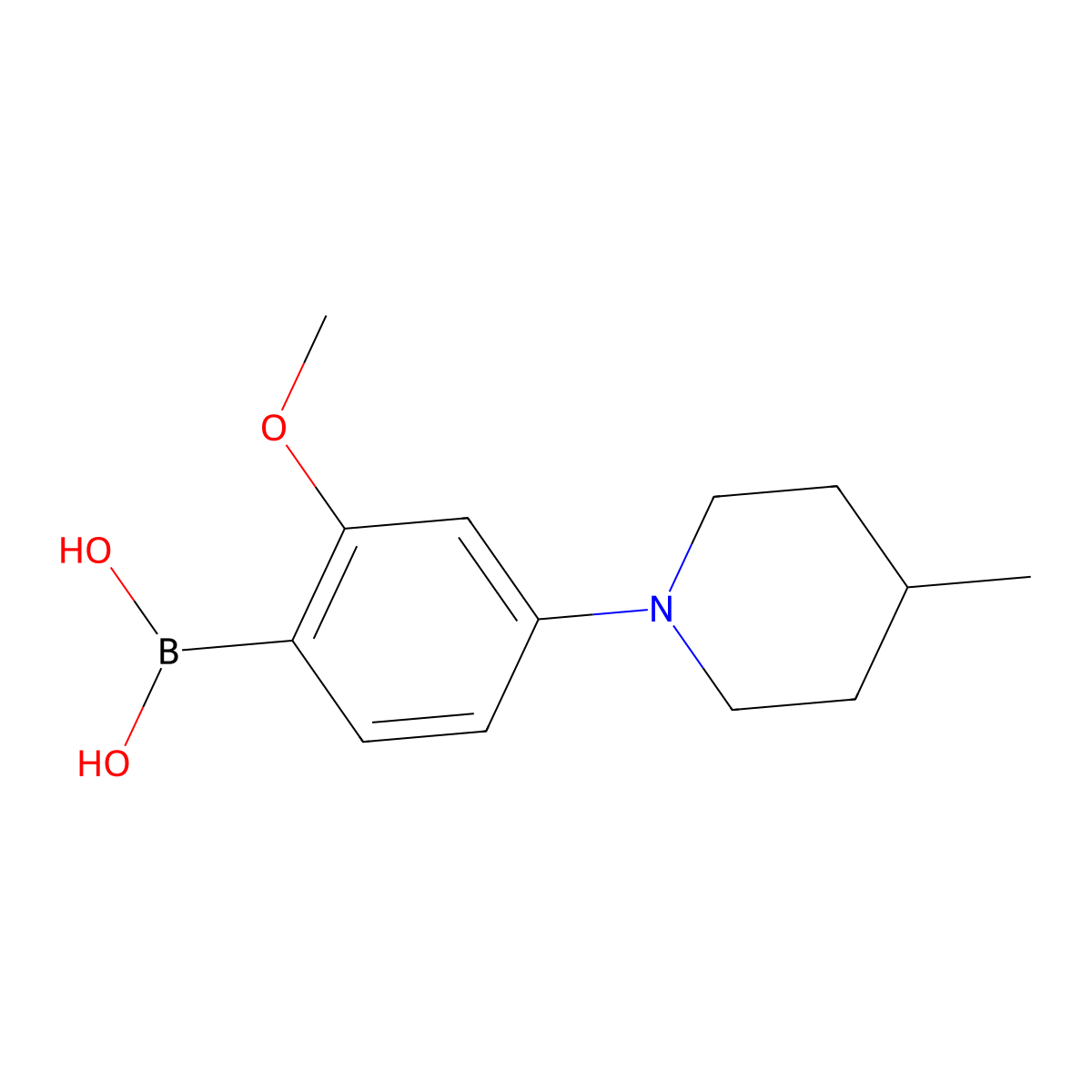 (2-Methoxy-4-(4-methylpiperidin-1-yl)phenyl)boronic acid molecular structure, CAS 2225178-28-7