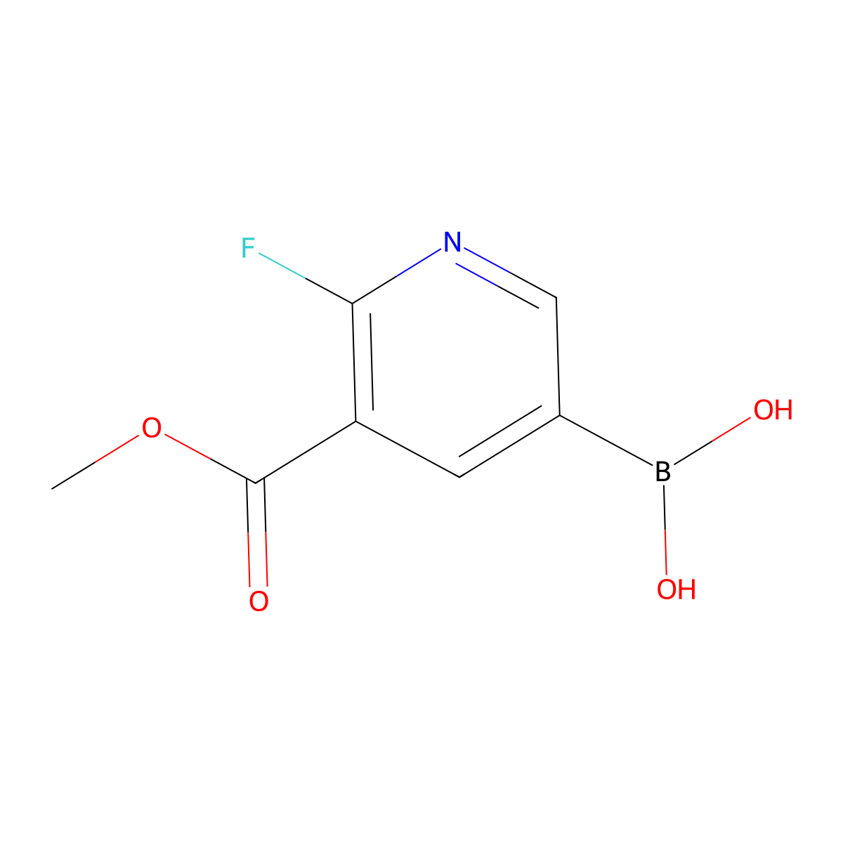 [6-Fluoro-5-(methoxycarbonyl)pyridin-3-yl]boronic acid molecular structure, CAS 2225178-29-8
