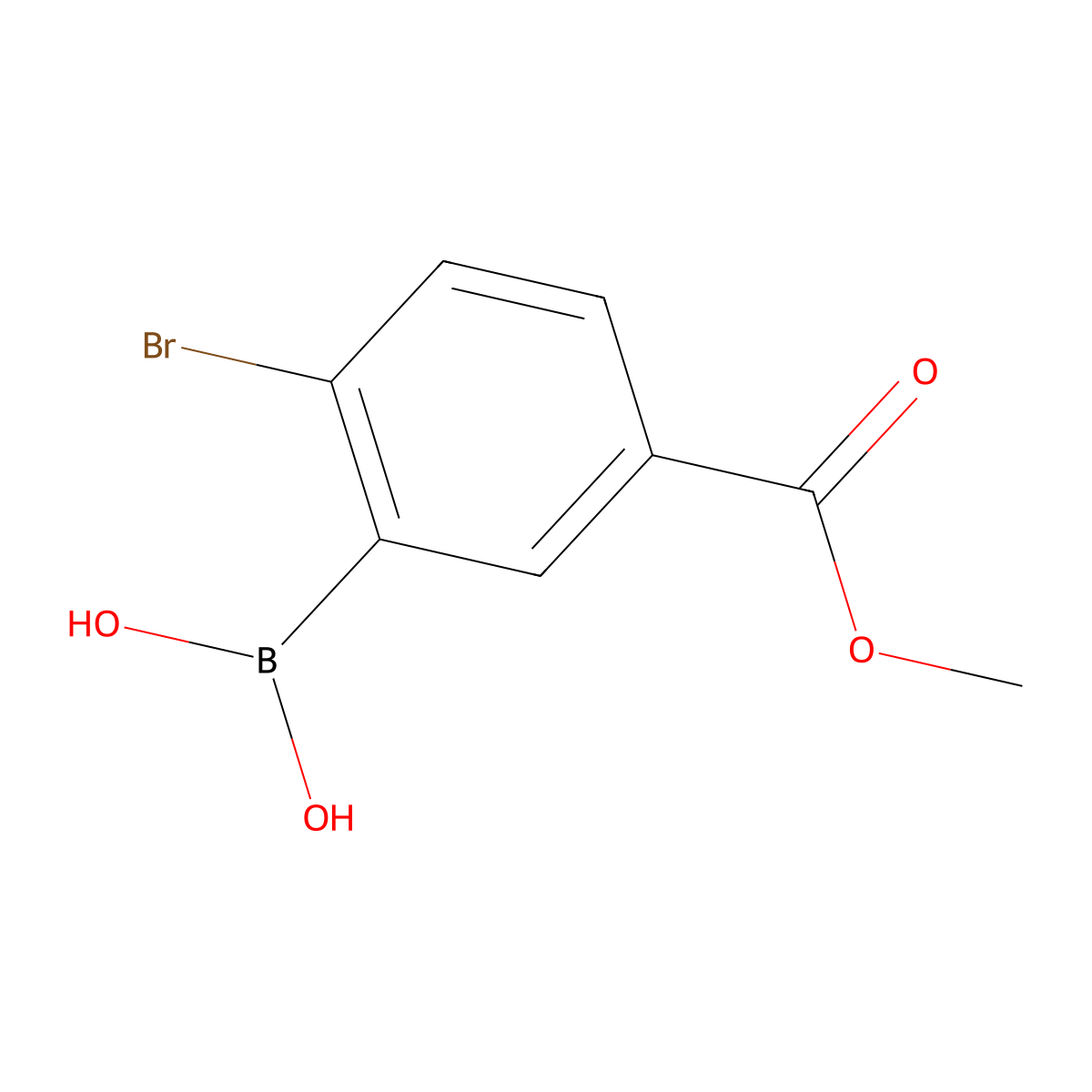 (2-Bromo-5-(methoxycarbonyl)phenyl)boronic acid molecular structure, CAS 2225178-33-4