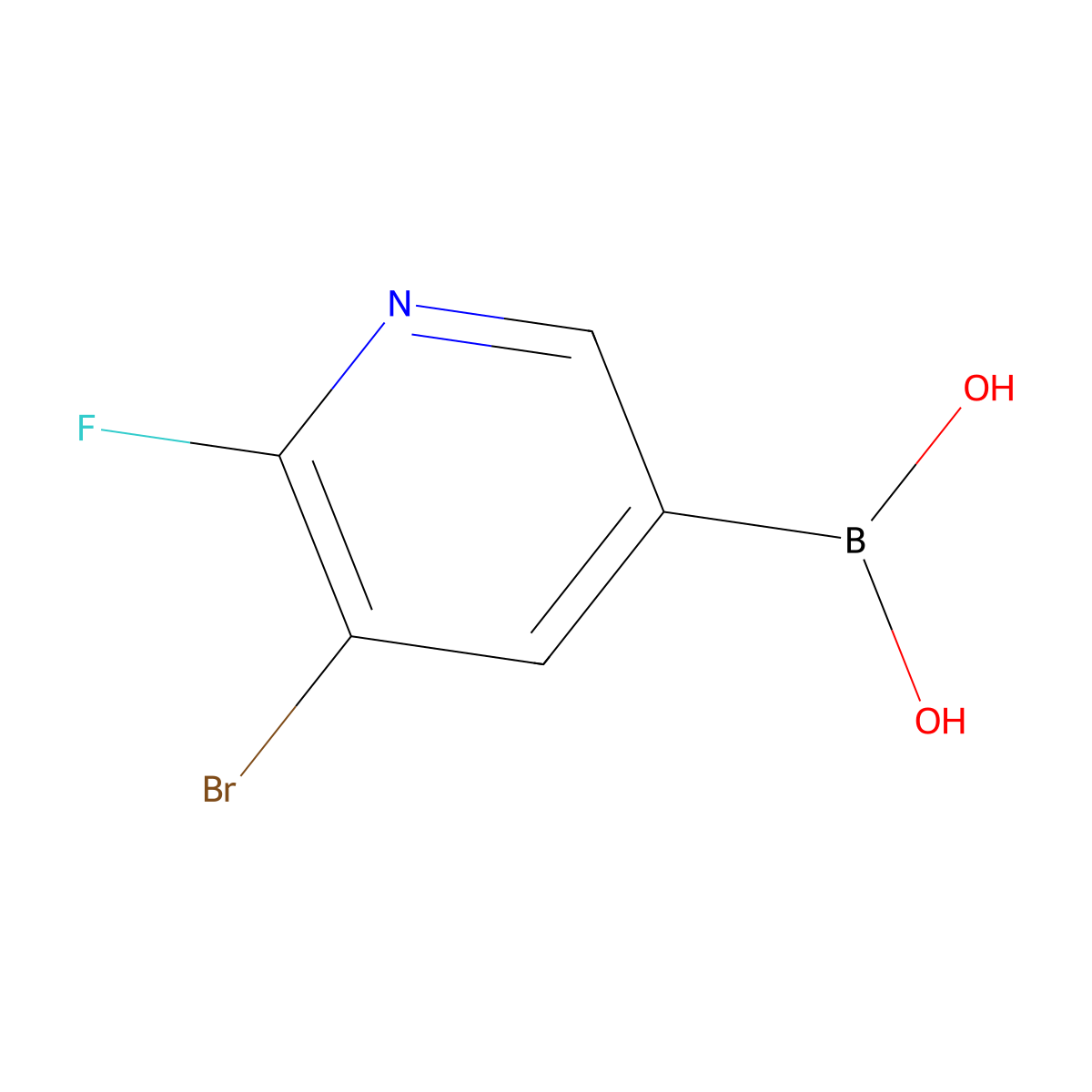 (5-Bromo-6-fluoropyridin-3-yl)boronic acid molecular structure, CAS 2225178-36-7
