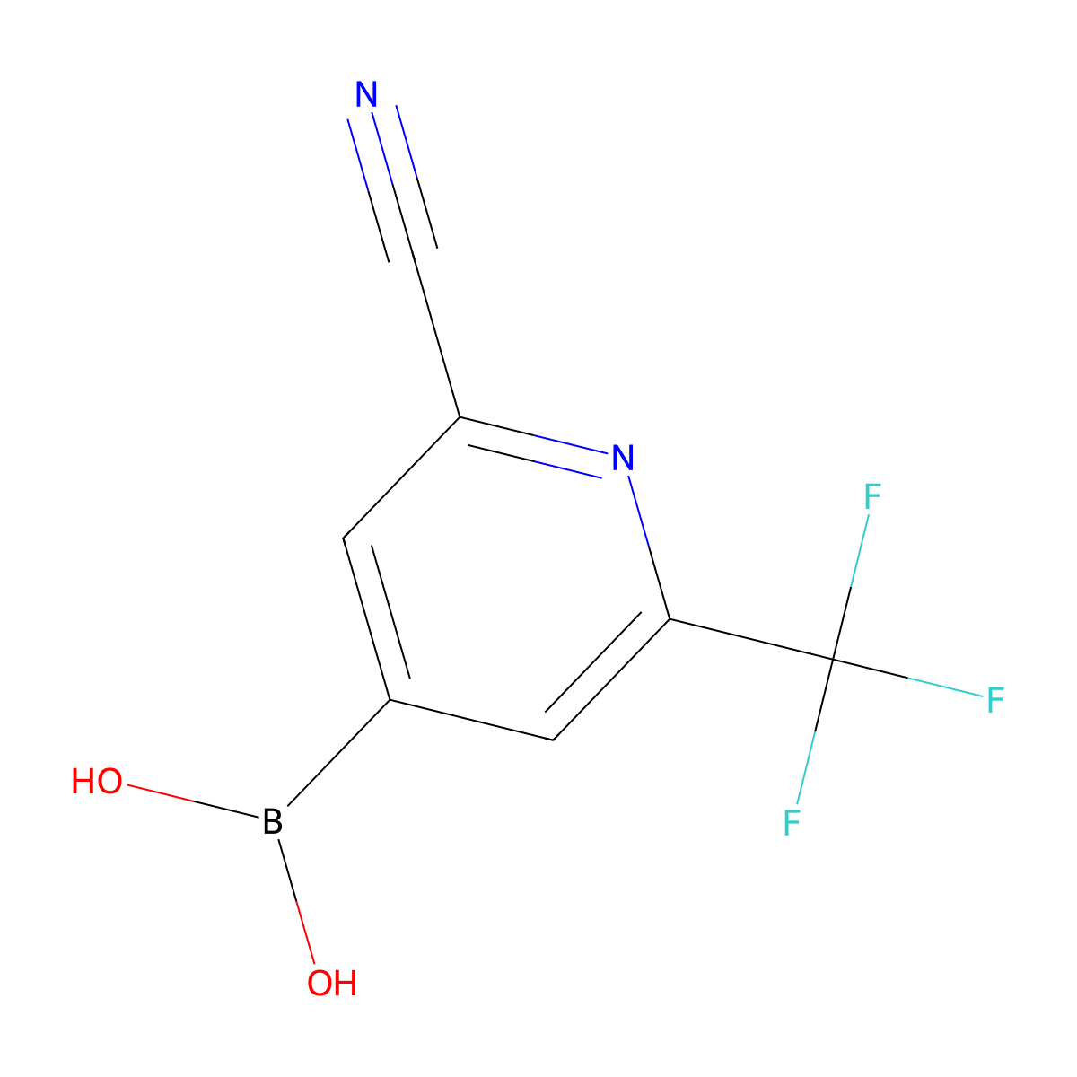(2-Cyano-6-(trifluoromethyl)pyridin-4-yl)boronic acid molecular structure, CAS 2225178-37-8