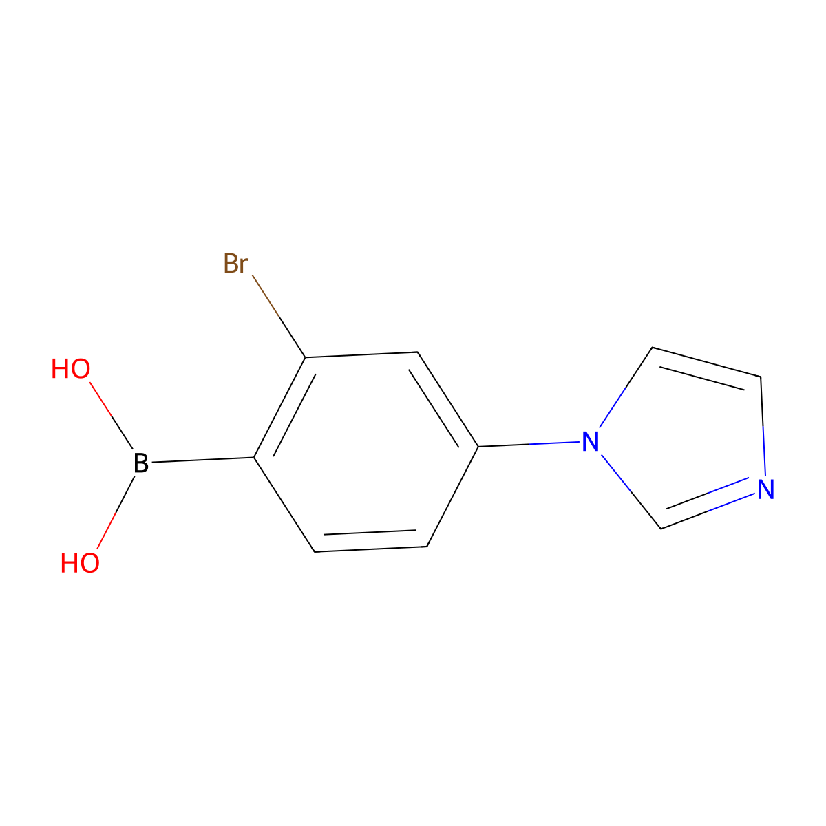 (2-Bromo-4-(1H-imidazol-1-yl)phenyl)boronic acid molecular structure, CAS 2225178-39-0