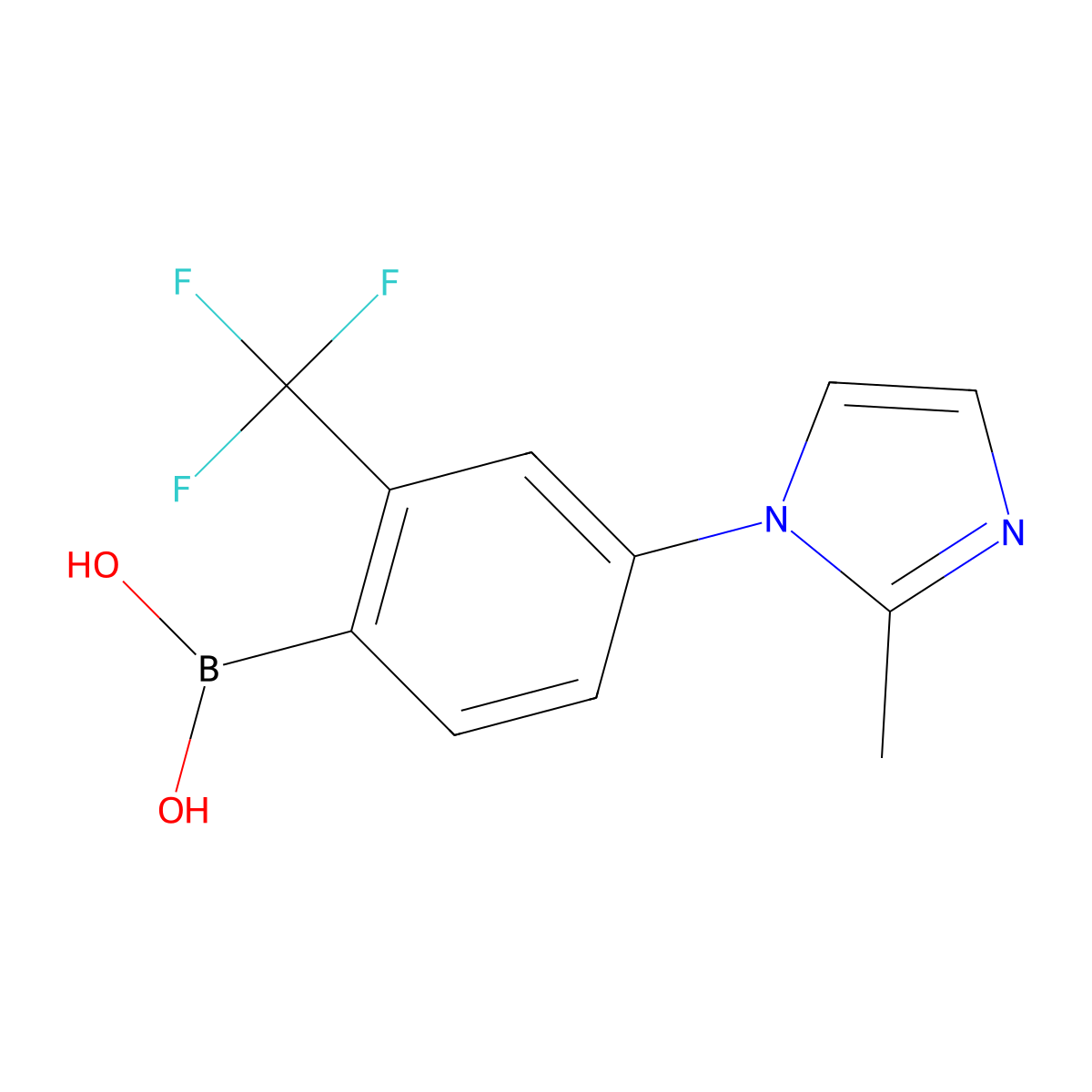 (4-(2-Methyl-1H-imidazol-1-yl)-2-(trifluoromethyl)phenyl)boronic acid molecular structure, CAS 2225178-43-6