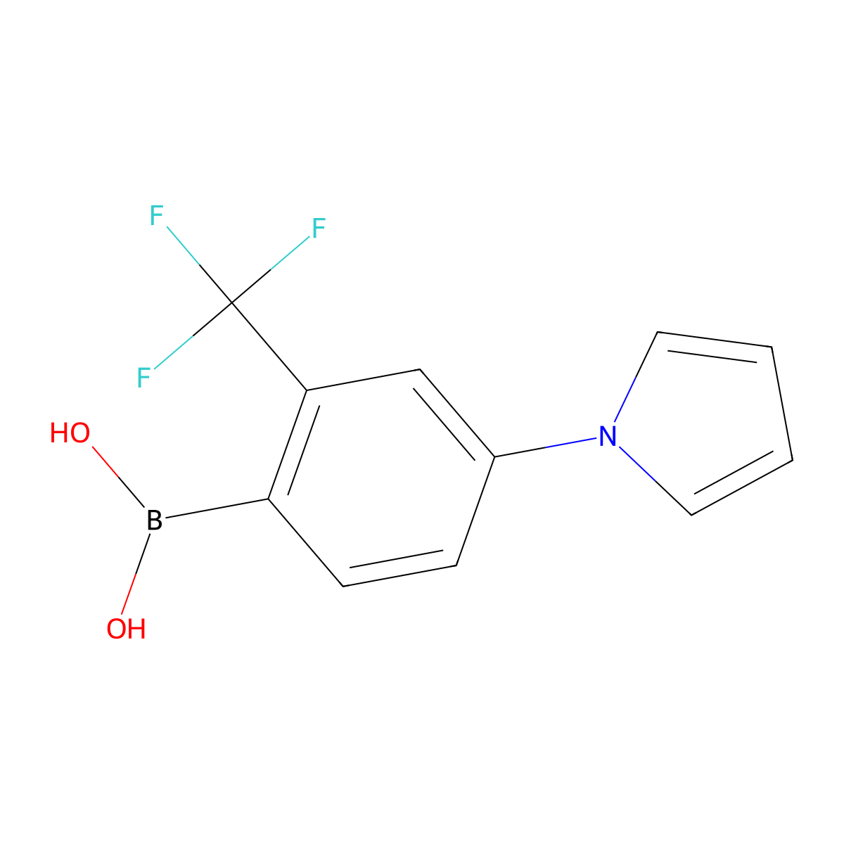 (4-(1H-Pyrrol-1-yl)-2-(trifluoromethyl)phenyl)boronic acid molecular structure, CAS 2225178-47-0