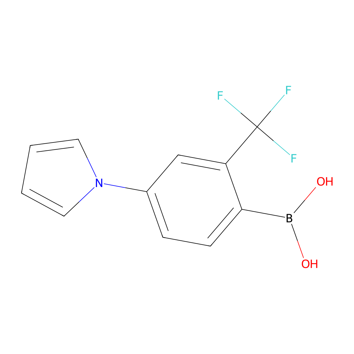 (4-(1H-Pyrrol-1-yl)-2-(trifluoromethyl)phenyl)boronic acid molecular structure, CAS 2225178-47-0