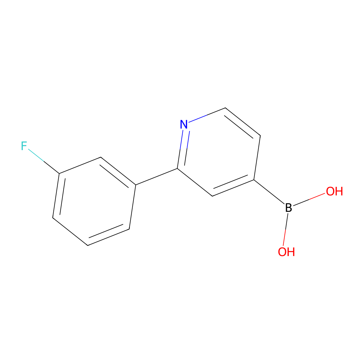 (2-(3-Fluorophenyl)pyridin-4-yl)boronic acid molecular structure, CAS 2225178-50-5