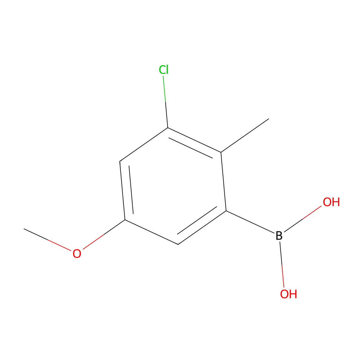 (3-Chloro-5-methoxy-2-methylphenyl)boronic acid molecular structure, CAS 2225178-57-2