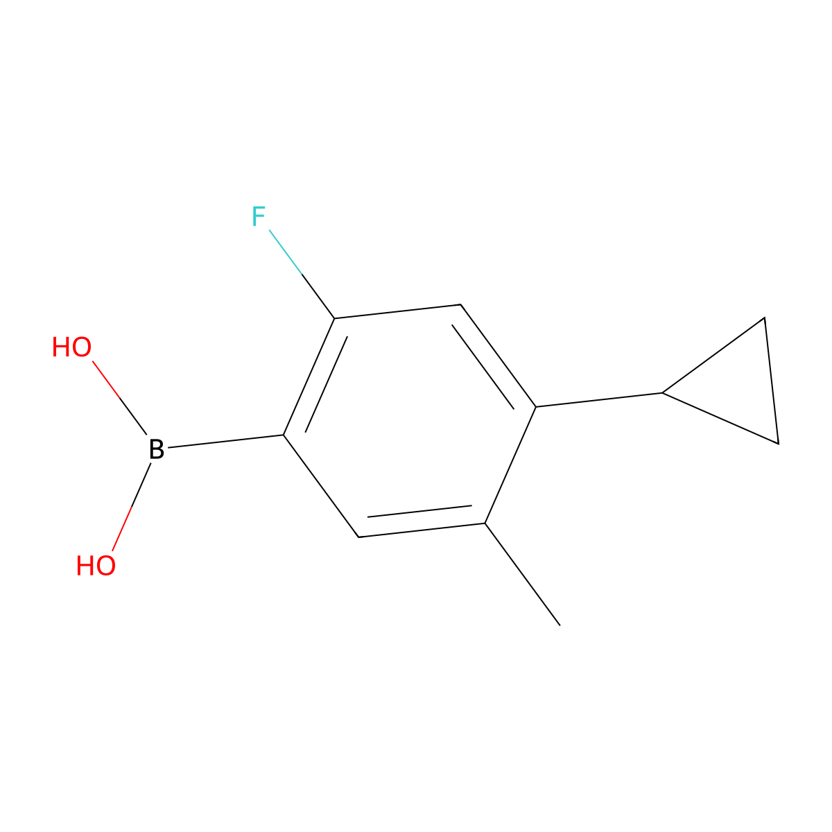 (4-Cyclopropyl-2-fluoro-5-methylphenyl)boronic acid molecular structure, CAS 2225178-59-4