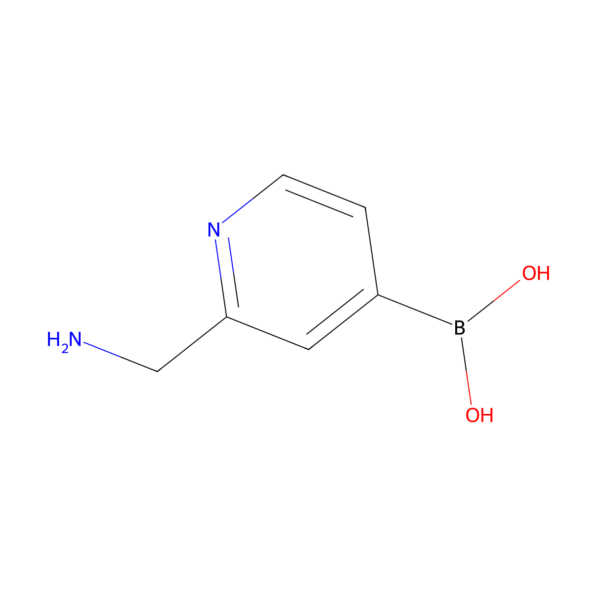 (2-(Aminomethyl)pyridin-4-yl)boronic acid molecular structure, CAS 2225178-67-4