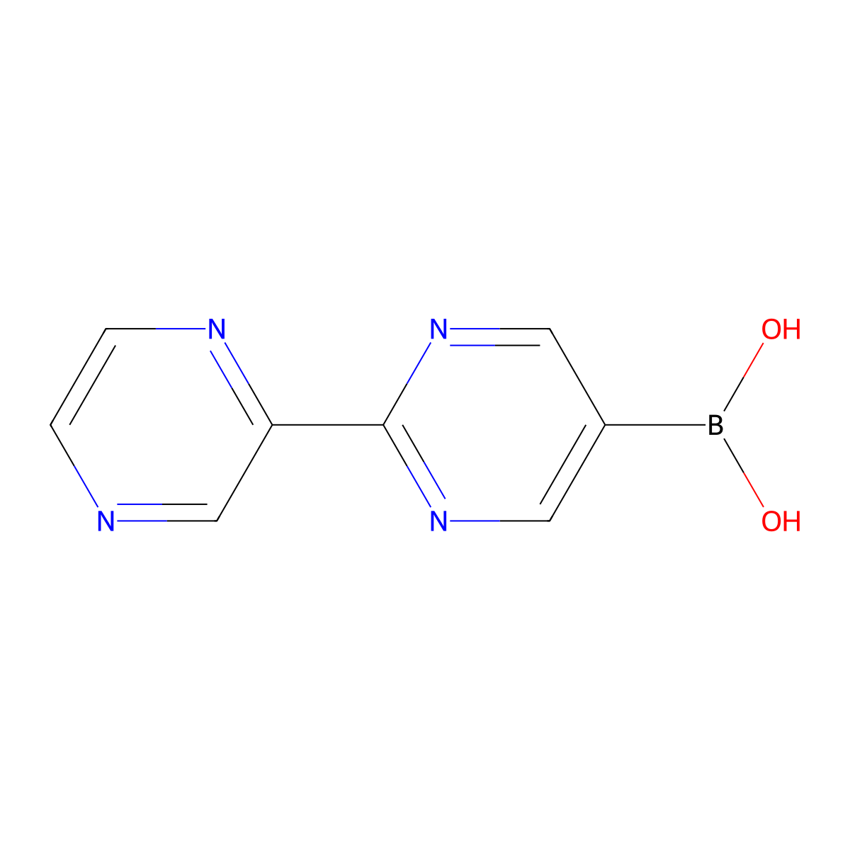 (2-(Pyrazin-2-yl)pyrimidin-5-yl)boronic acid molecular structure, CAS 2225178-68-5