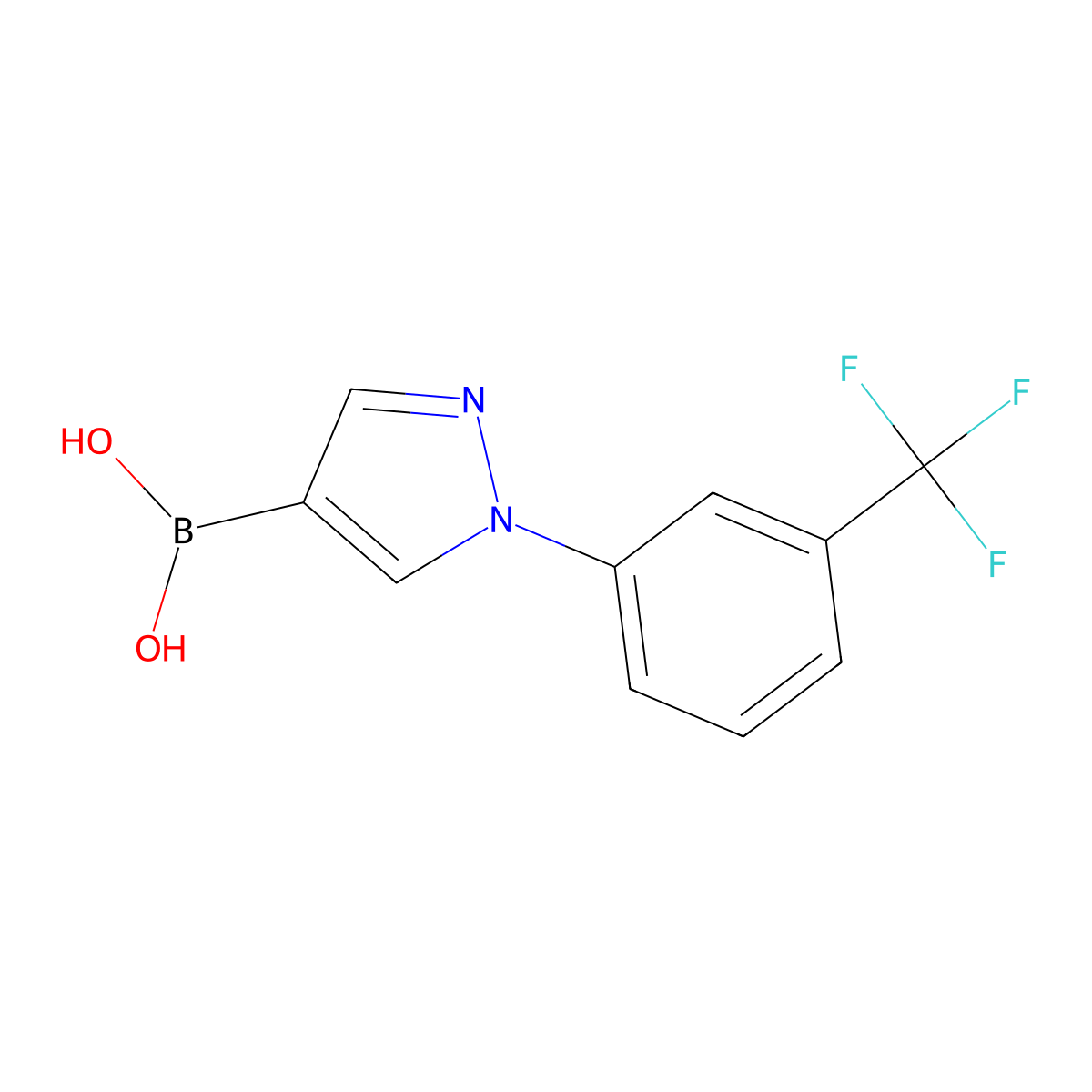 1-(3-Trifluoromethylphenyl)-1H-pyrazole-4-boronic acid molecular structure, CAS 2225178-71-0