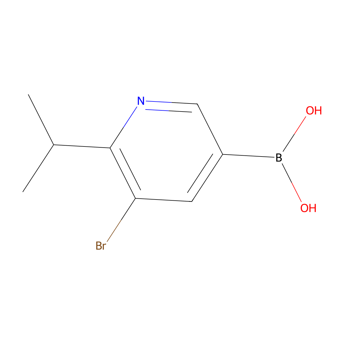 6-(iso-Propyl)-5-bromopyridine-3-boronic acid molecular structure, CAS 2225178-73-2