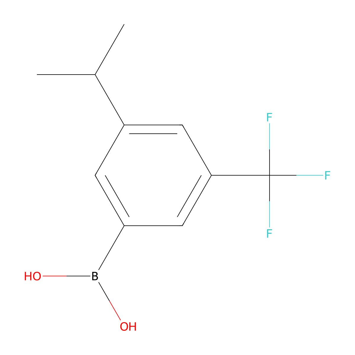(3-Isopropyl-5-(trifluoromethyl)phenyl)boronic acid molecular structure, CAS 2225178-75-4