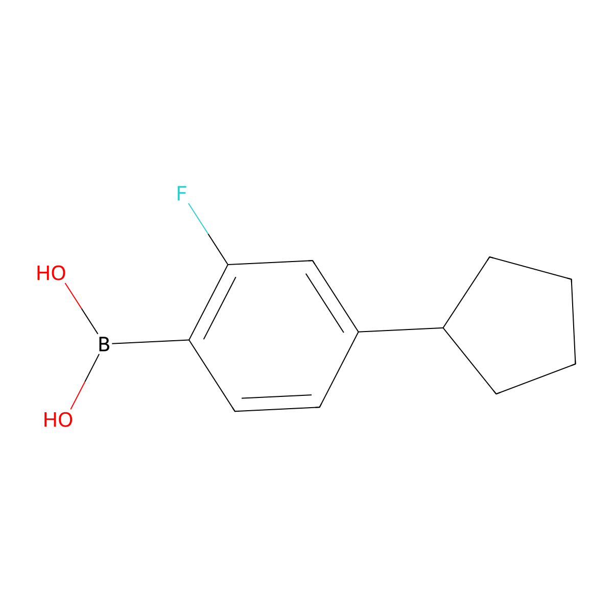 (4-Cyclopentyl-2-fluorophenyl)boronicacid molecular structure, CAS 2225178-77-6