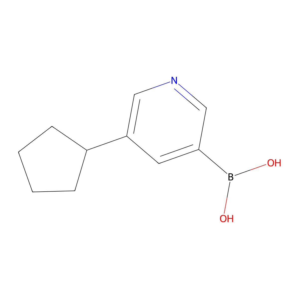 (5-Cyclopentylpyridin-3-yl)boronic acid molecular structure, CAS 2225178-81-2