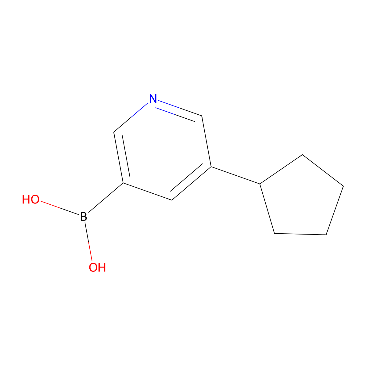 (5-Cyclopentylpyridin-3-yl)boronic acid molecular structure, CAS 2225178-81-2