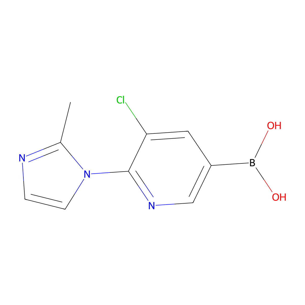 (5-Chloro-6-(2-methyl-1H-imidazol-1-yl)pyridin-3-yl)boronic acid molecular structure, CAS 2225178-83-4