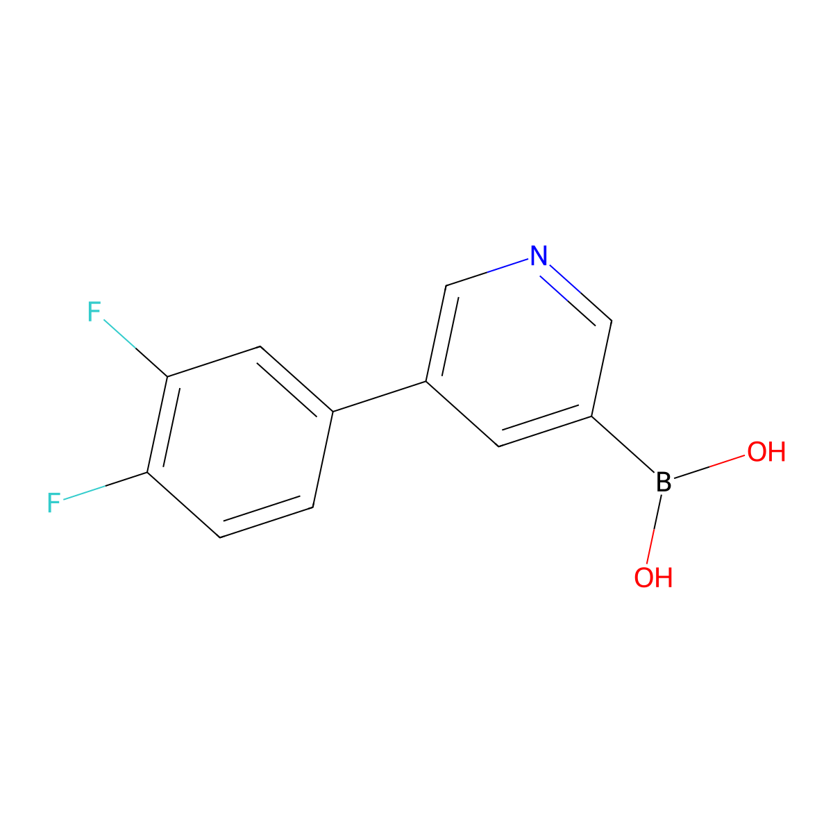 5-(3, 4-Difluorophenyl)pyridine-3-boronic acid molecular structure, CAS 2225178-87-8
