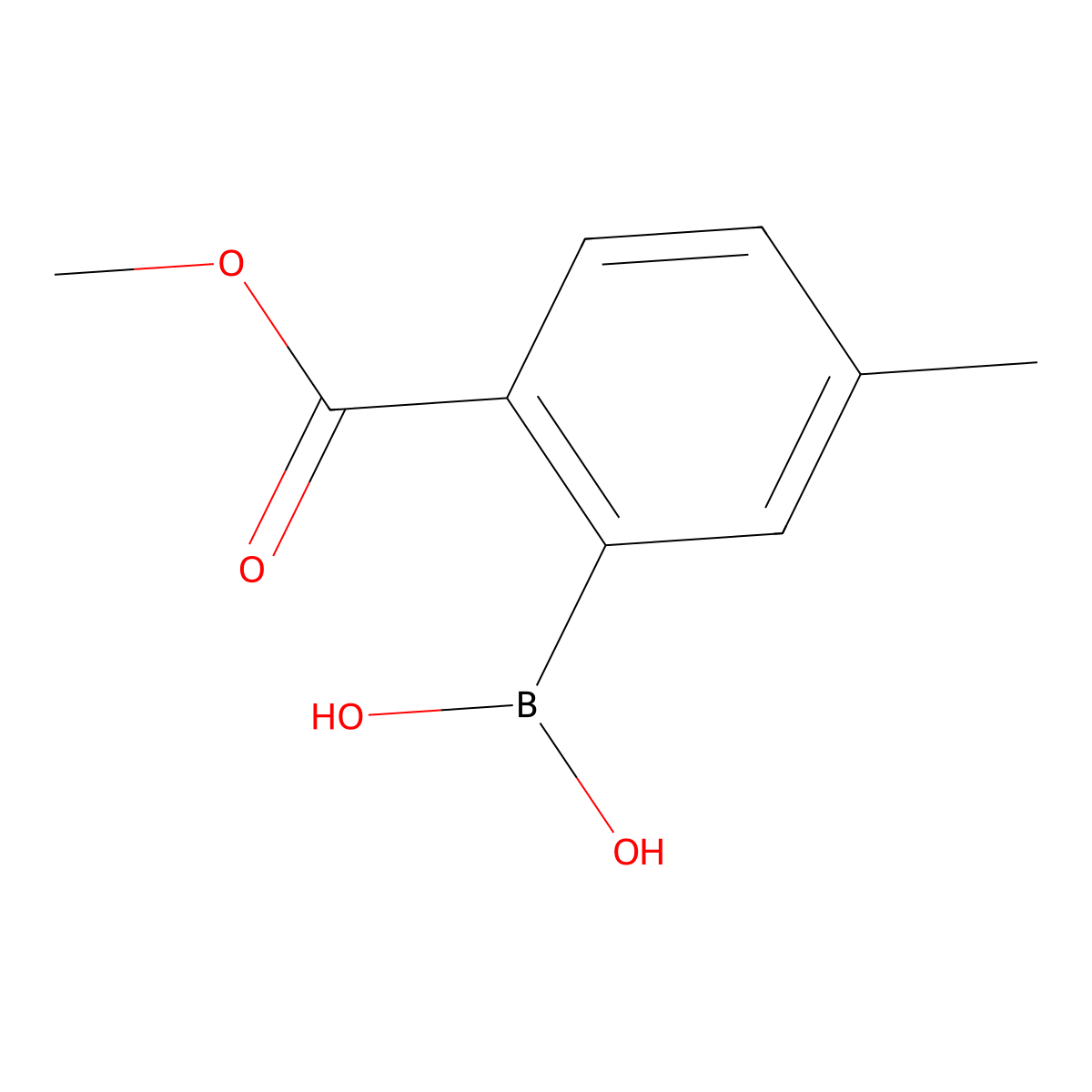 [2-(Methoxycarbonyl)-5-methylphenyl]boronic acid molecular structure, CAS 2225178-96-9