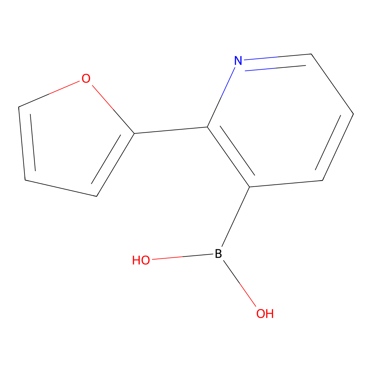 2-(2-Furyl)pyridine-3-boronic acid molecular structure, CAS 2225179-04-2