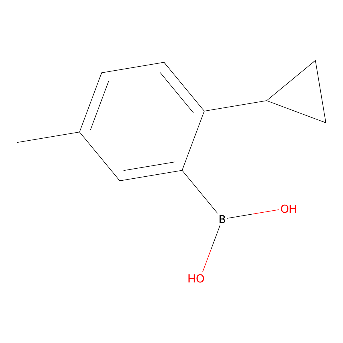 (2-Cyclopropyl-5-methylphenyl)boronic acid molecular structure, CAS 2225179-07-5