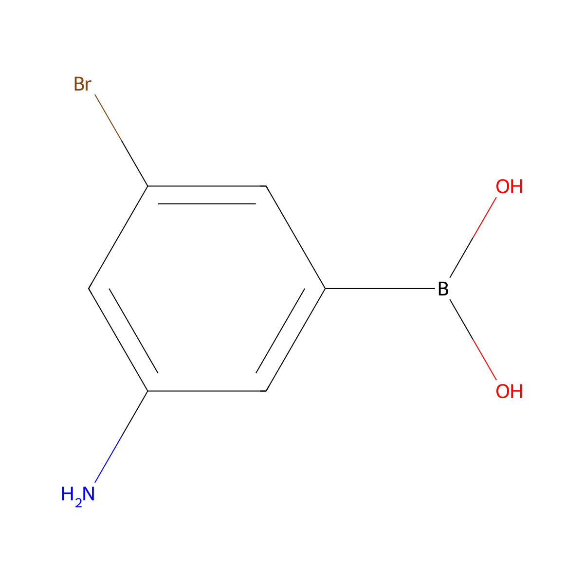 (3-Amino-5-bromophenyl)boronic acid molecular structure, CAS 2225179-12-2