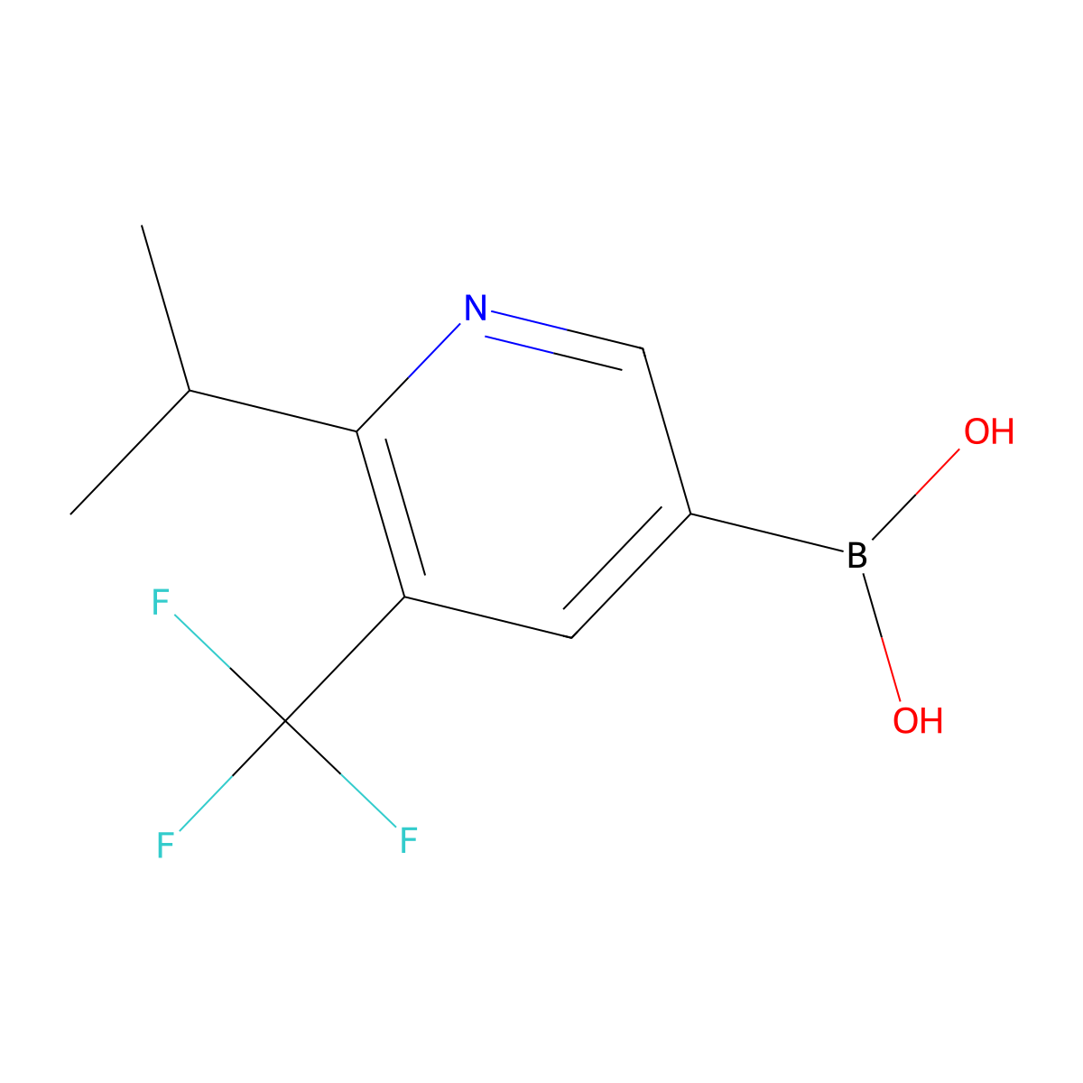 6-(iso-Propyl)-5-trifluoromethylpyridine-3-boronic acid molecular structure, CAS 2225179-14-4