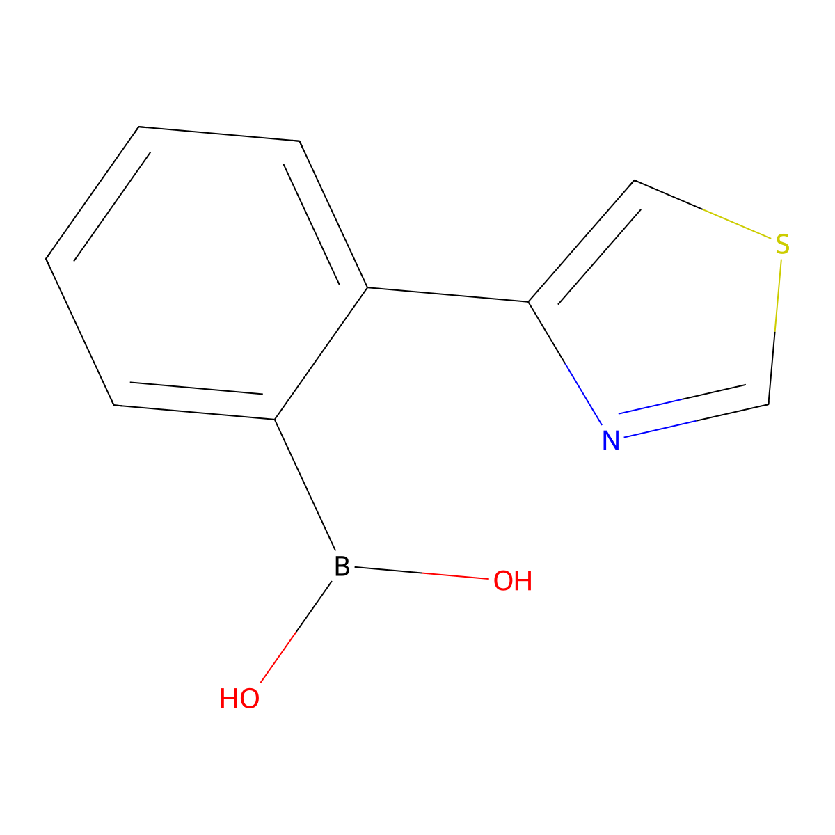 [2-(1,3-Thiazol-4-yl)phenyl]boronic acid molecular structure, CAS 2225179-16-6