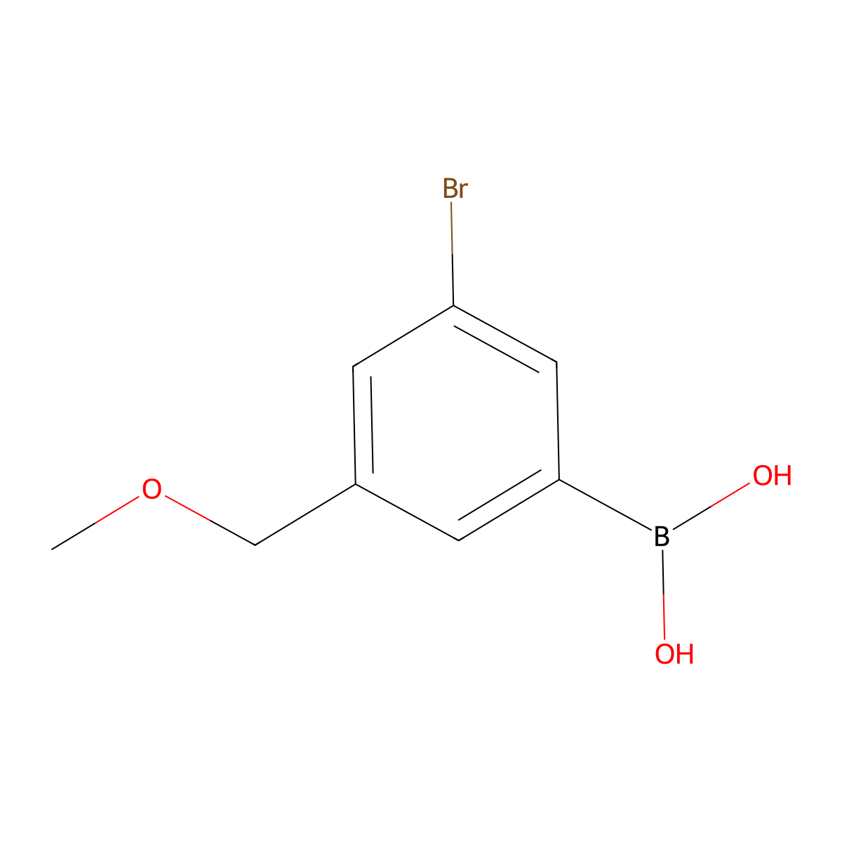 (3-Bromo-5-(methoxymethyl)phenyl)boronic acid molecular structure, CAS 2225179-17-7