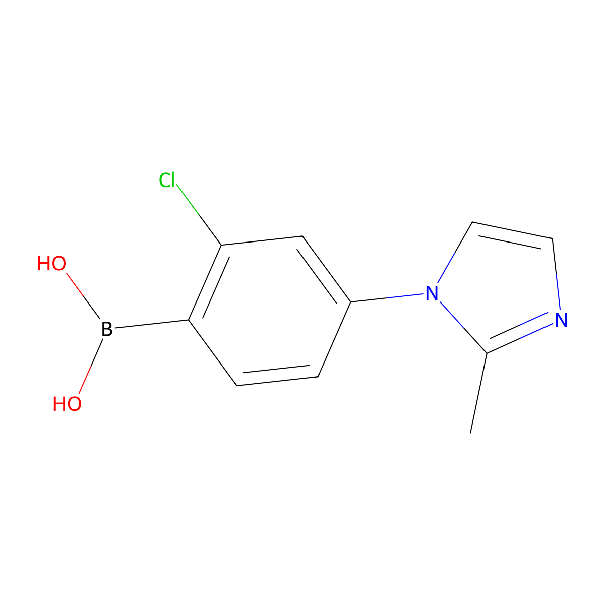 (2-Chloro-4-(2-methyl-1H-imidazol-1-yl)phenyl)boronic acid molecular structure, CAS 2225179-20-2