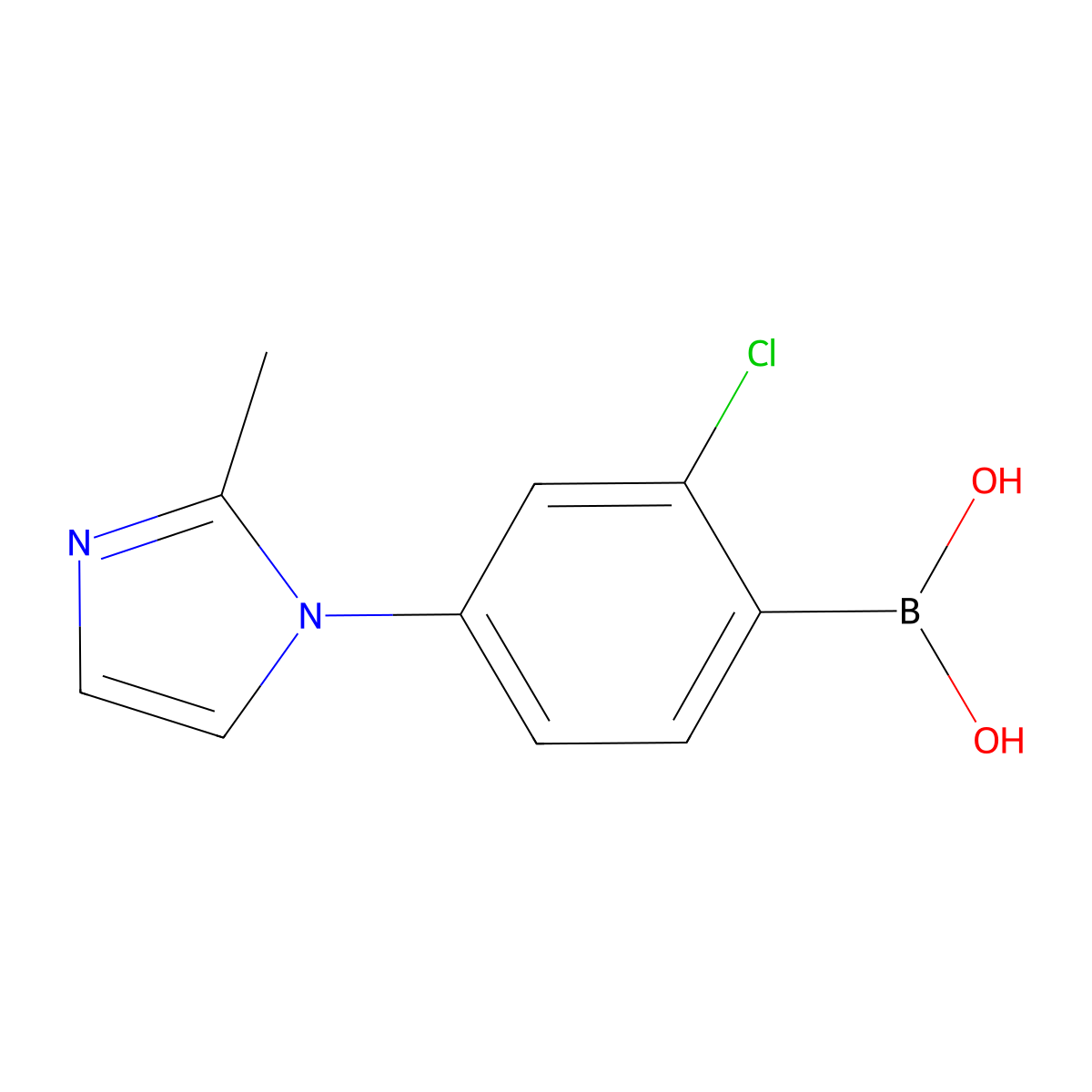 (2-Chloro-4-(2-methyl-1H-imidazol-1-yl)phenyl)boronic acid molecular structure, CAS 2225179-20-2